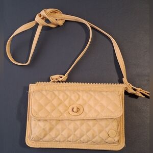 Chic Quilted Tan Crossbody Bag